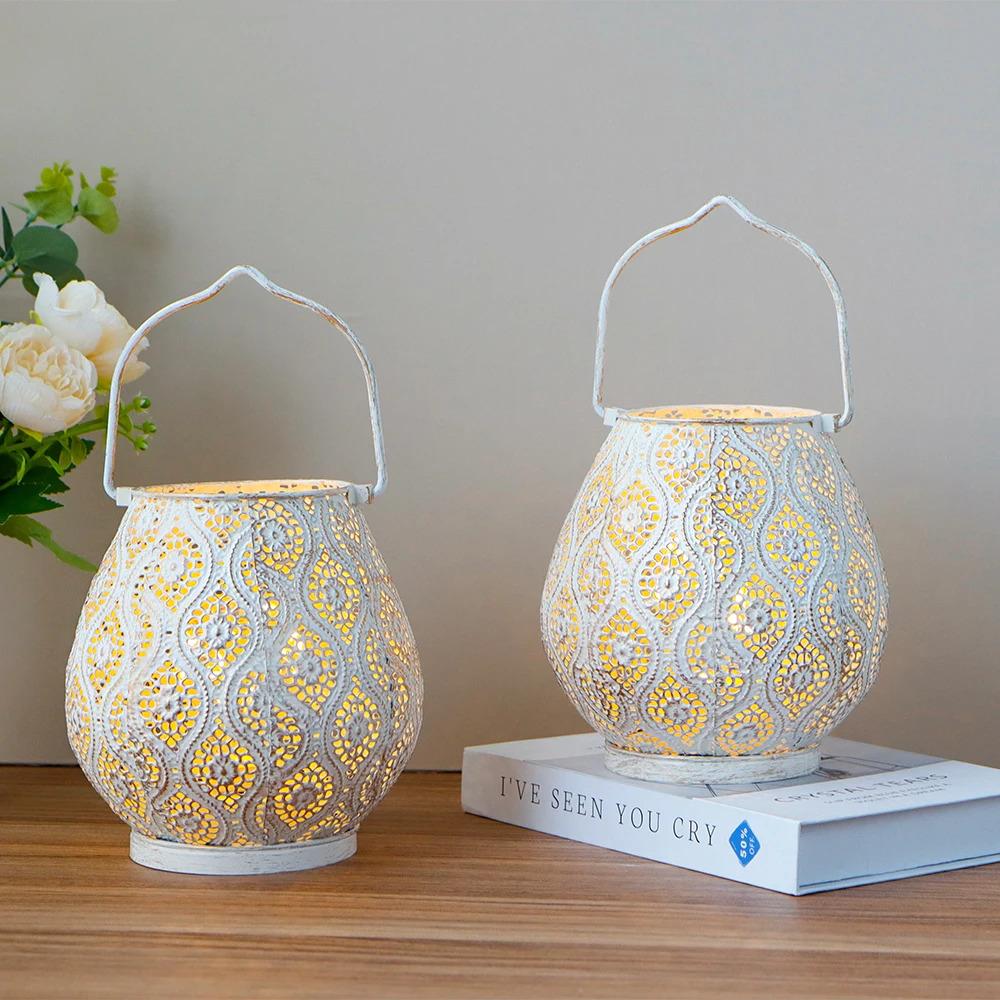 Ramadan Led Lantern Cordless Hanging Fairy String Lights Set for Gift Holiday Decoration