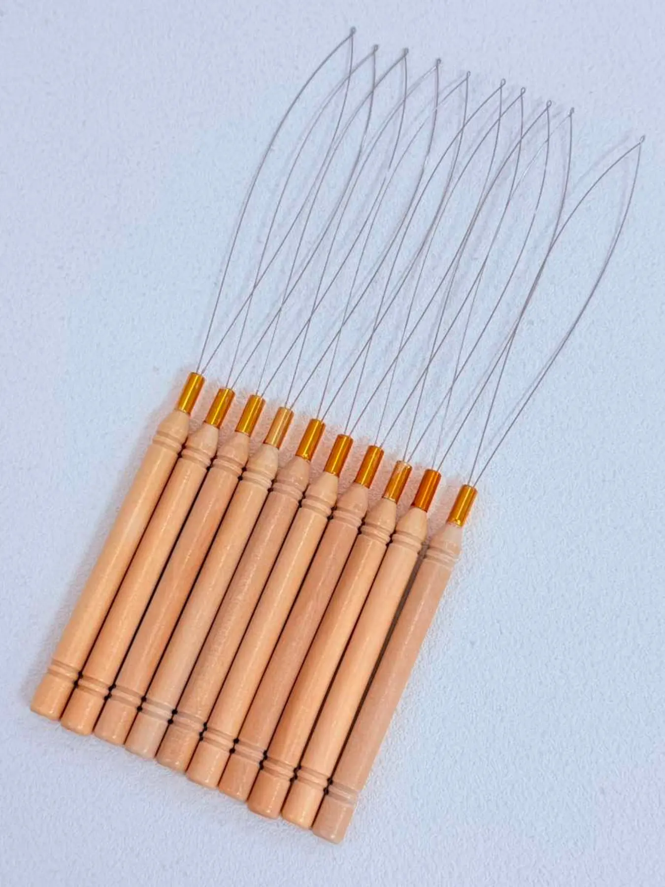 10-Piece Micro Ring Threader Needles, Compatible with Hair Clips and Beads, Ideal for Real Hair Feather Extensions, Wig Tools