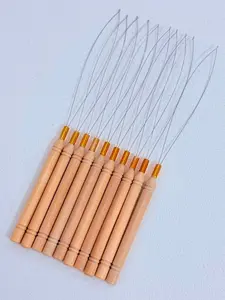 10-Piece Micro Ring Threader Needles, Compatible with Hair Clips and Beads, Ideal for Real Hair Feather Extensions, Wig Tools