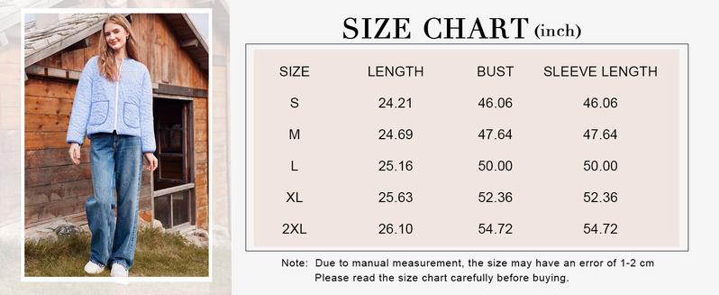 Yousify Womens Jackets Fall Fashion 2025 Crew Neck Quilted Plaid Jacket Full Zipper Coats S-2XL