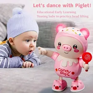 Electric piggy with music light move sing dance twist Pets Pig baby toys Walking Cute Smart early educational Doll for children