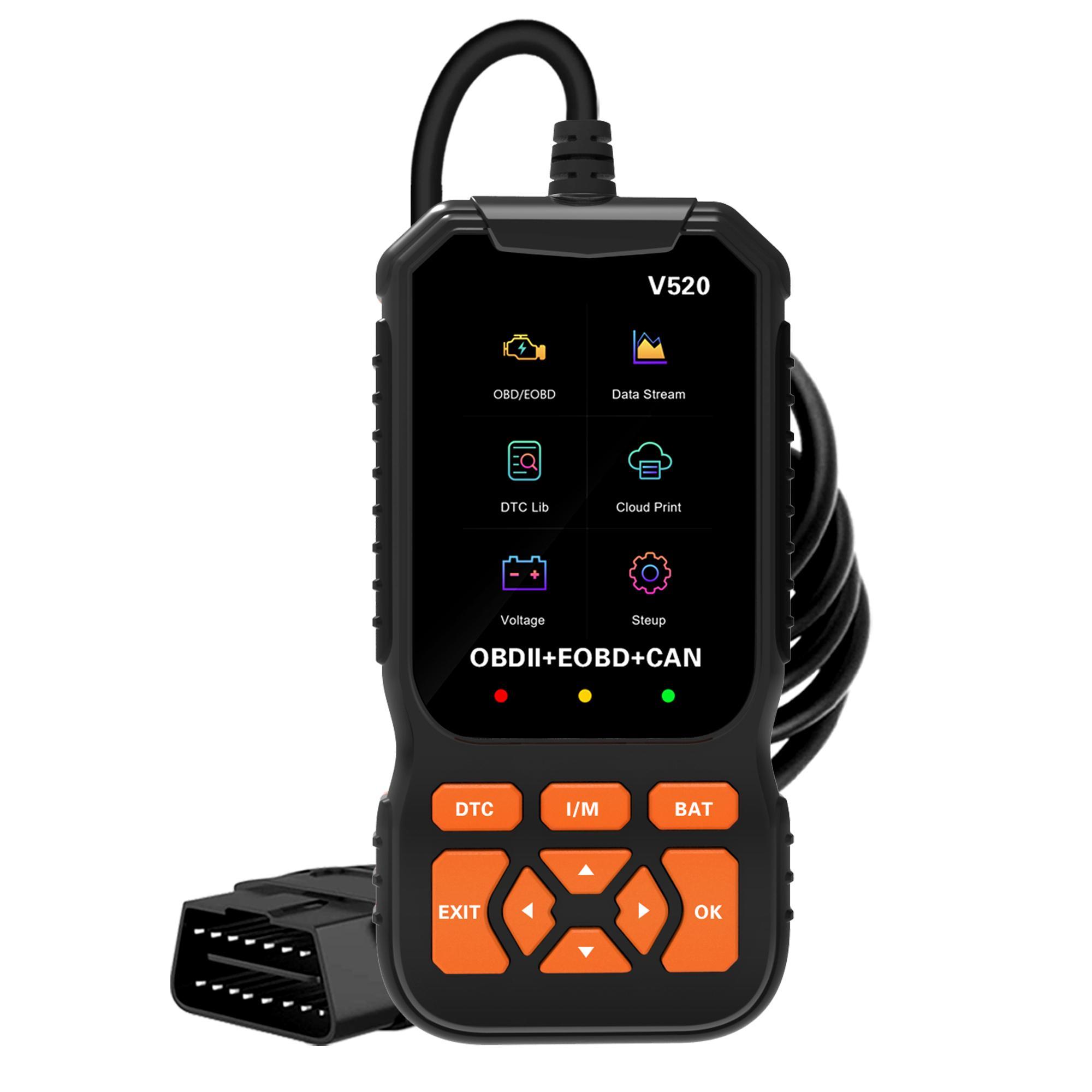 OBD2 Scanner Code Reader, Automotive Engine Fault Diagnostic Tool with Check Engine Light, Read & Erase Error Codes, Emission Monitor Status, Car Code Scanner