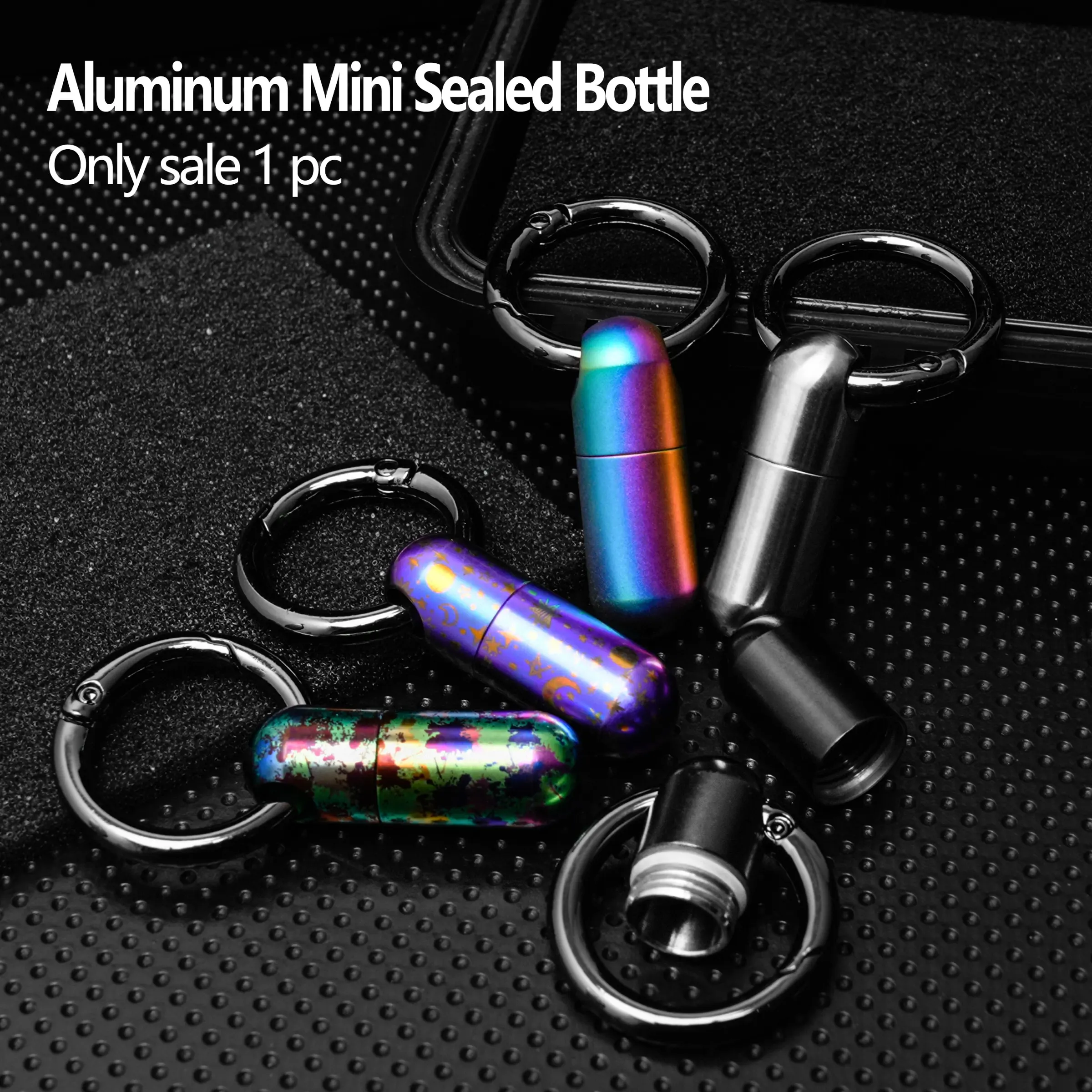 Waterproof Mini Keychain Pill Box Holder, Titanium Alloy Hanging Medicine Storage Case, Compact and Portable, Ideal for Daily Use