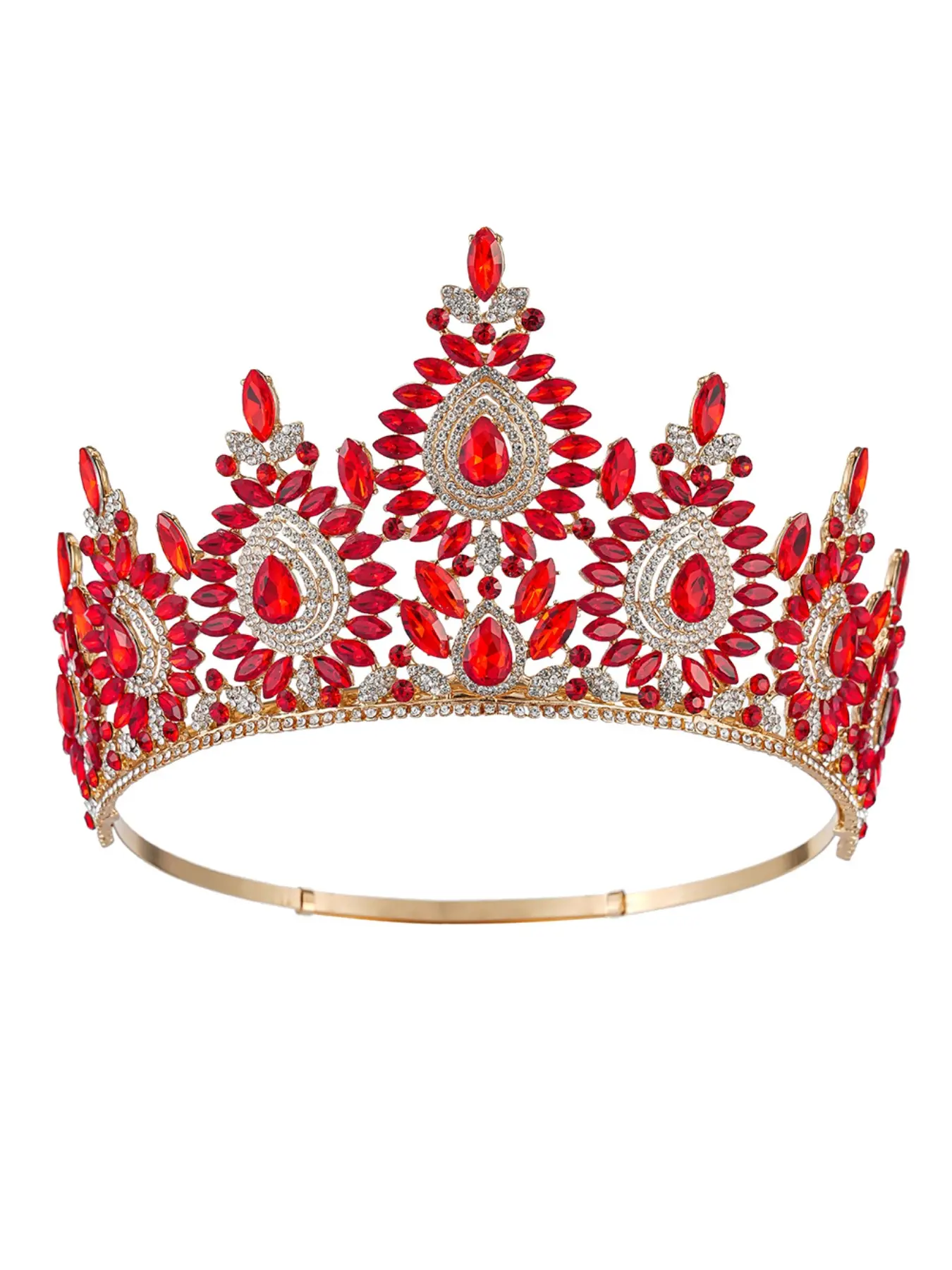 New Bride Tiara Princess Crystal Birthday Crown Adjustable Pageant Crown
