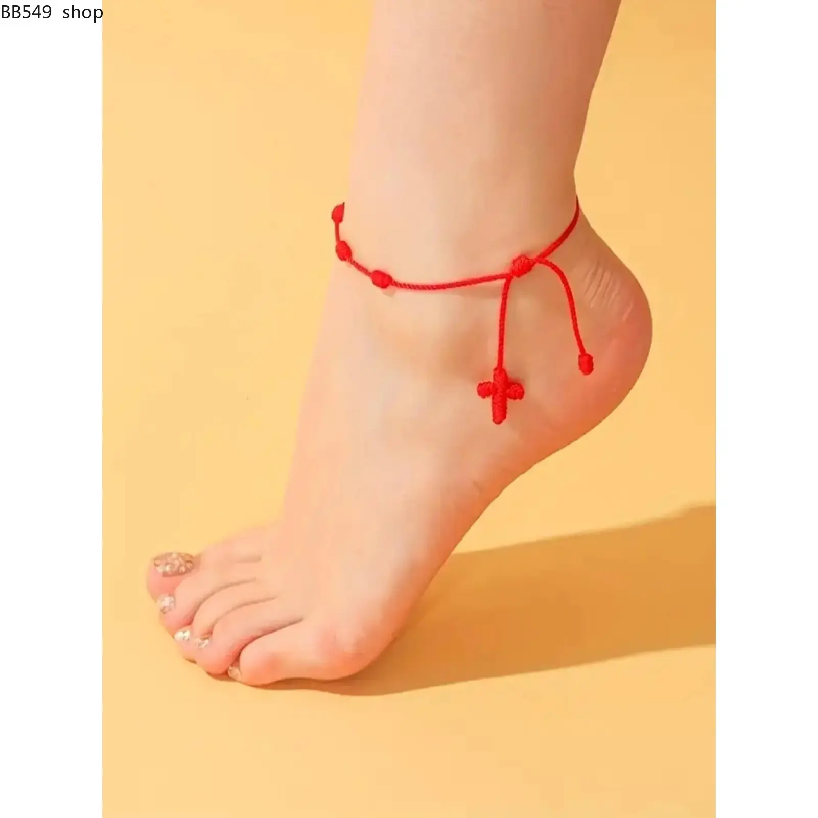 Summer Trendy All-match & Exquisite Cross Charm Decor Braided Design Anklet, Trendy Adjustable Anklet for Women for Party, Daily Clothing Jewelry Decor, Daily Wear, Trendy Jewellery Accessories, Boho Anklet, Foot Jewelry, Trendy Fashionable Accessories