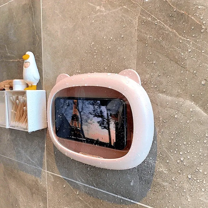 A best-selling, trendy, waterproof cartoon phone case for the bathroom—featuring an adhesive mount, it’s the perfect accessory for binge-watching shows while showering; compatible with 4–7 inch phones.