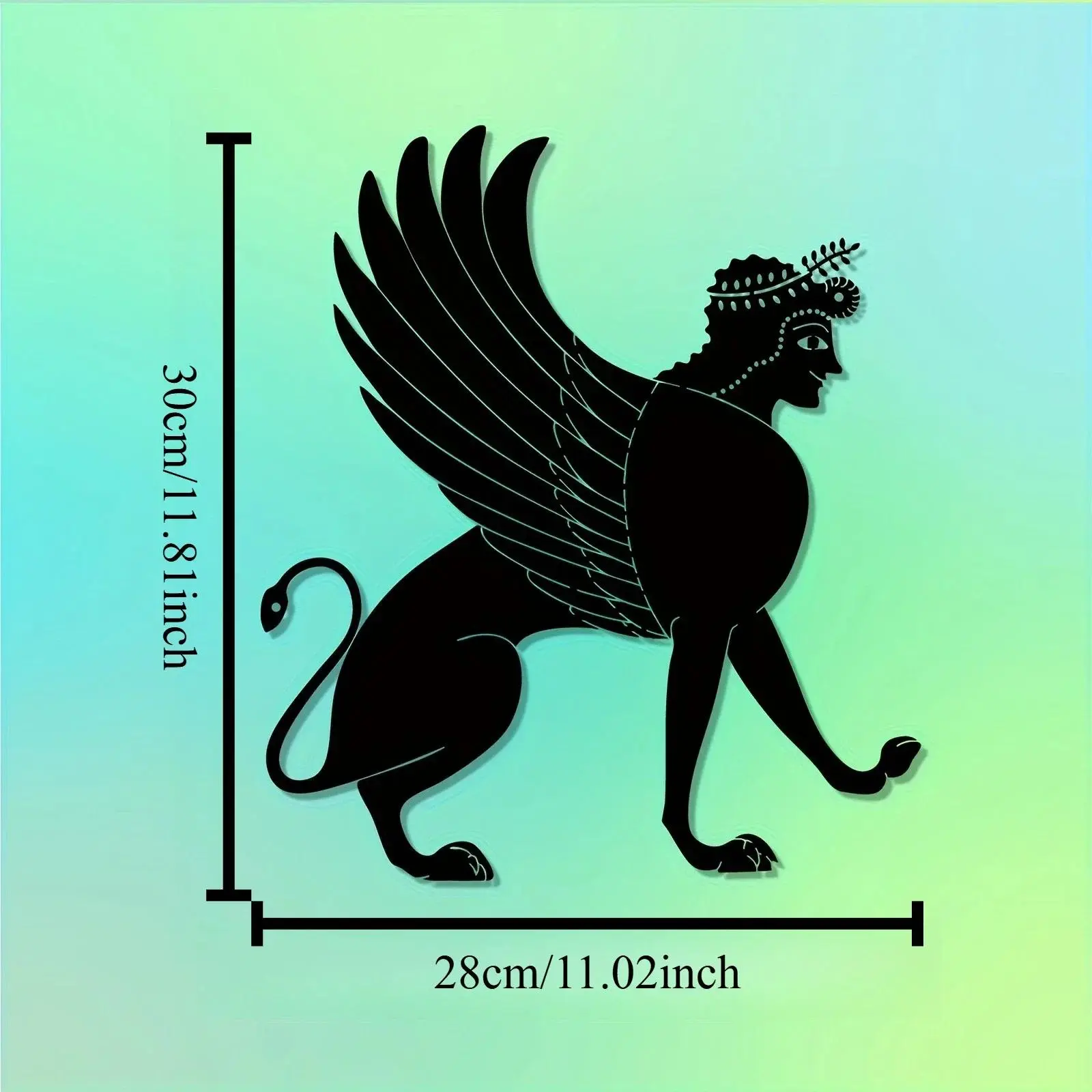 CIFBUY Griffin Iron Metal Wall Art, Hanging Sculpture Decor & Living Room Garden Fence Ornament