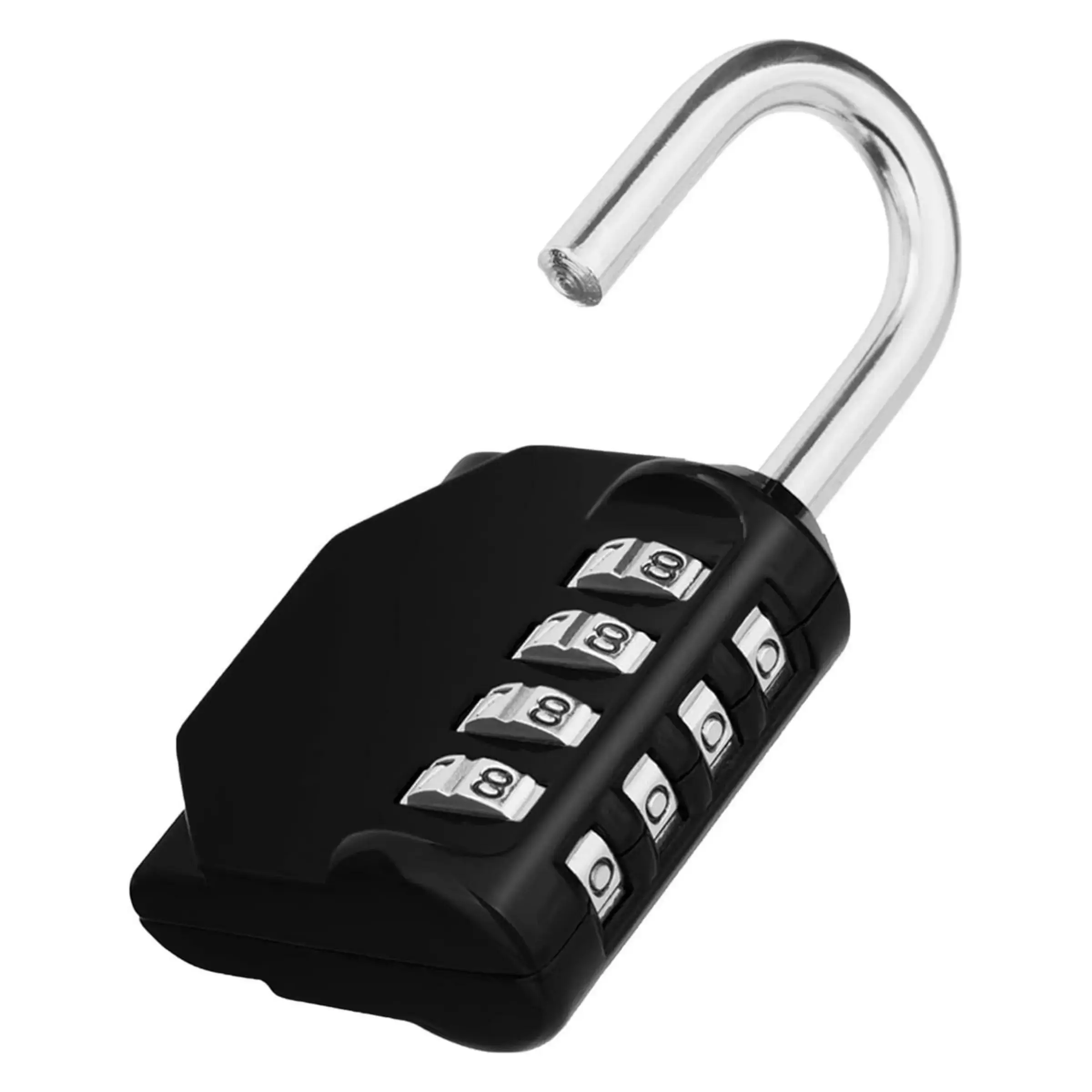 4-Digit Combination Padlock with Keyless Code System - Compact, High Security Weatherproof Zinc Alloy Lock with Durable Construction, Sleek Appearance for Storage Units, Cabinets, Gym Lockers