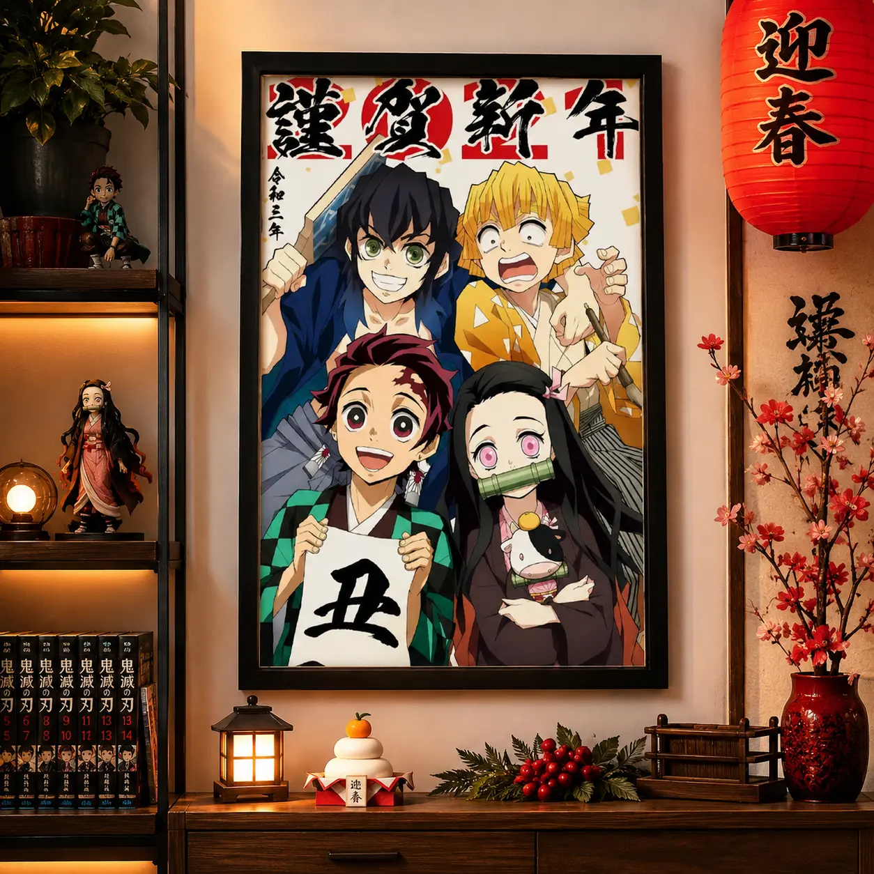 Kamado Tanjiro Poster, Demon Slayer Manga Art Poster, Kimetsu no Yaiba Anime Art, Canvas Wall Art Print, Japanese Anime Room Decor for Bedroom Dorm Gaming Room Office, Manga Poster Gift for Anime Fans