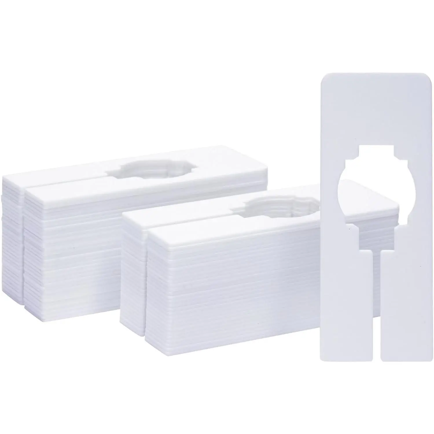 Plastic Clothing Rack Dividers - Blank Custom Clothing Tags - Durable Polypropylene Garment Rack Dividers - 5 x 2 in, White, Pack of 60