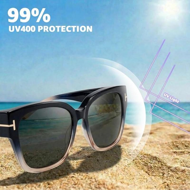 [FitOver Sunglasses]Polarized Sunglasses for Women and Men, Oversized Square UV400 Protection Sunglasses, Comfortable Wear Over Glasses for Driving Cycling Fishing