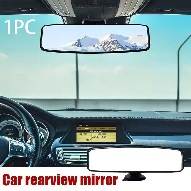 Multi-purpose Universal Car Interior Rear View Mirror, Durable Washable Suction Cup, 360° Rotatable Wide Angle Auto Rear View Mirror for All Cars