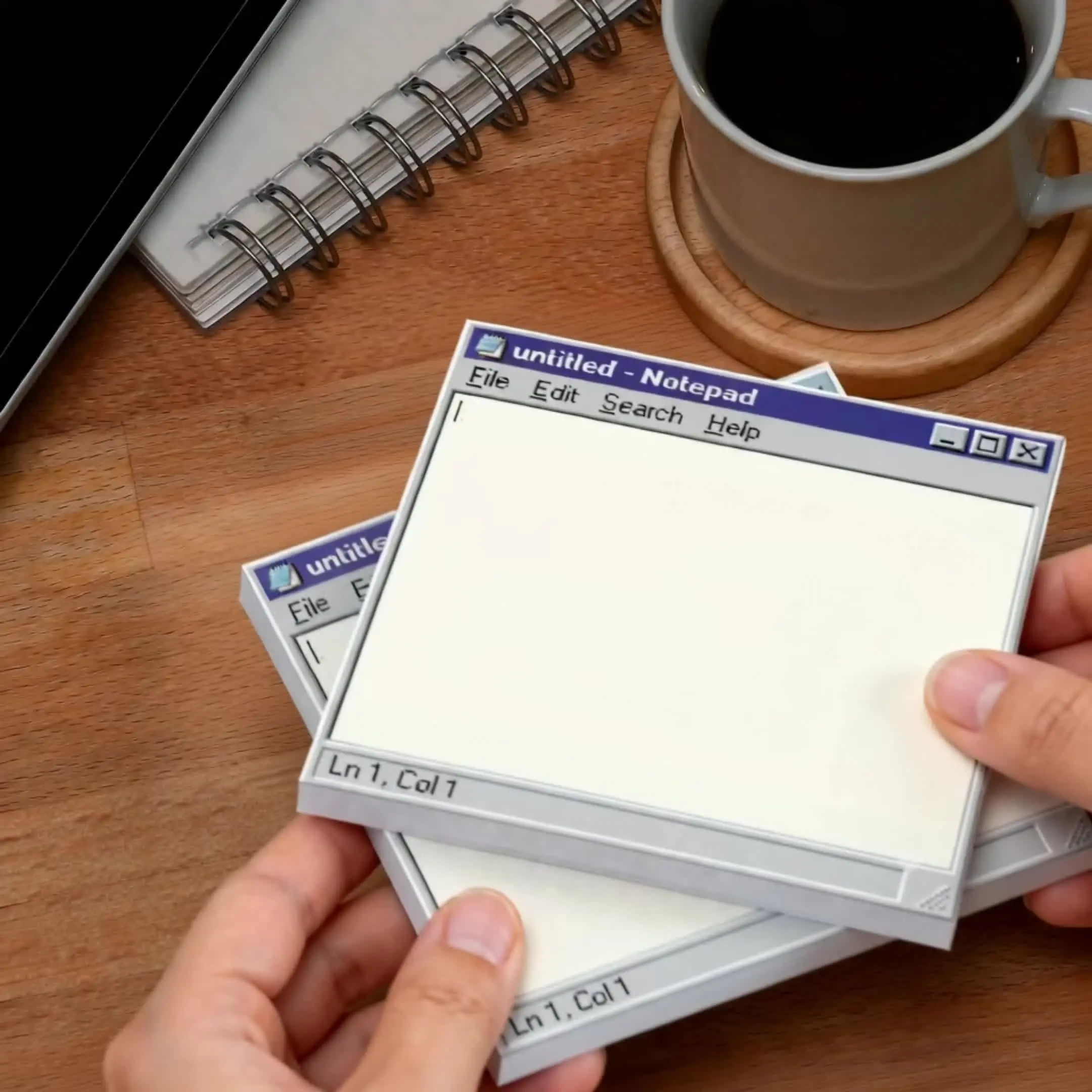 Vintage Computer Sticky Notes, 2 Packs Total 100 Sheets, Retro Memo Pad, Self-Adhesive Reminder Stickers, Office School Desktop Use