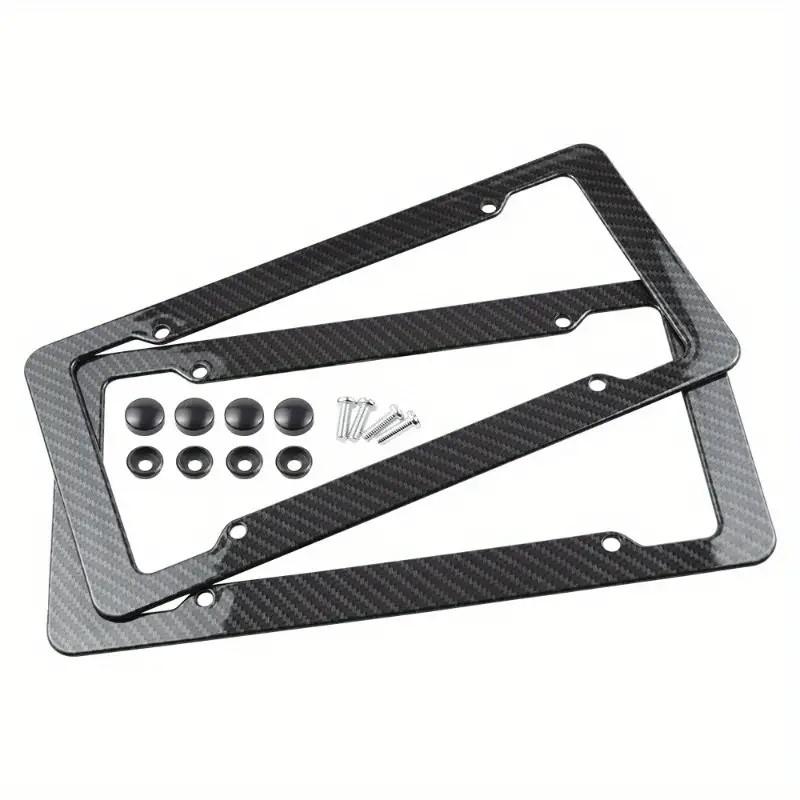 License Plate Frame, 2 Counts Universal Car License Plate Frame with Screws, Automotive Car Exterior Decoration Accessories for Car, Truck, SUV, Carbon Plate
