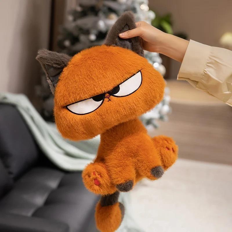 Grumpy Orange Cat Plush Toy, 2 Sizes Soft Kawaii Kitten Stuffed Doll, Cute Angry Cat Plushie Gift for Kids & Cat Lovers
