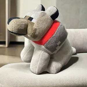 Wolf Plush Toy Doll Gift, Soft Stuffed Gray Wolf Animal Pillow for Kids Girls Boys, Cute Fluffy Werewolf Plushie for Birthday