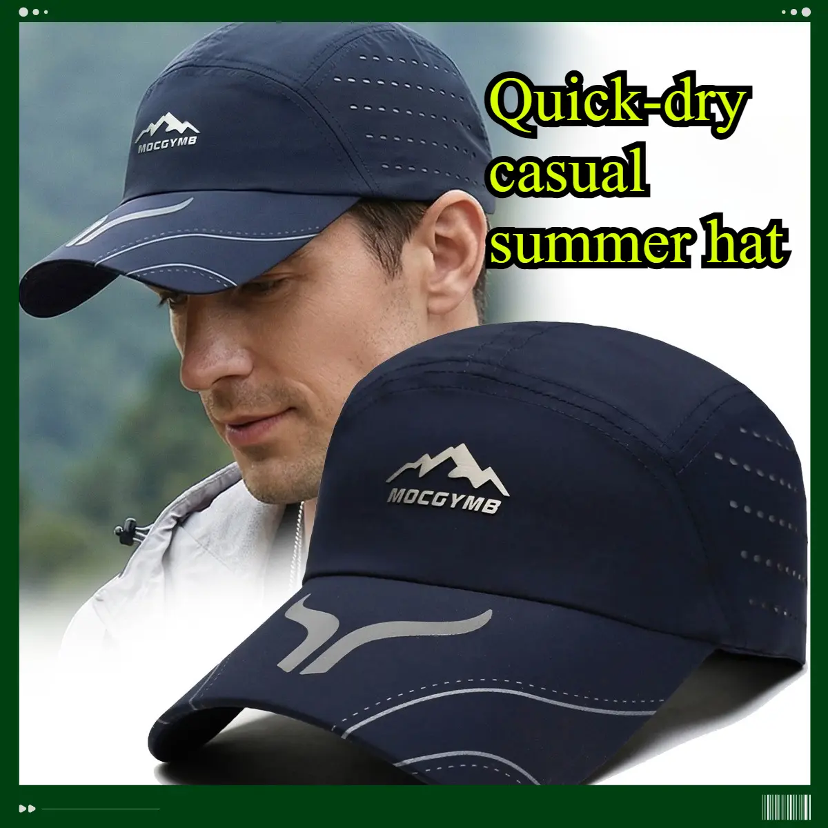 Mens Womens Navy Blue Baseball Cap Sport Sun Hat Breathable Lightweight Adjustable Running Cap Summer Outdoor Sports Hat Gym Workout Hiking Fishing Golf Travel Bicycle Tennis Beach Caps Men