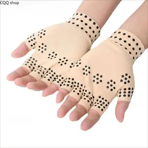 1 Pair Unisex Copper Magnetic Therapy Gloves, Breathable Elastic Compression Hand Support, Anti Swelling Arthritis Pain Relief Gloves, Comfortable Wrist Finger Protective Gloves for Daily Health Care & All Day Wear