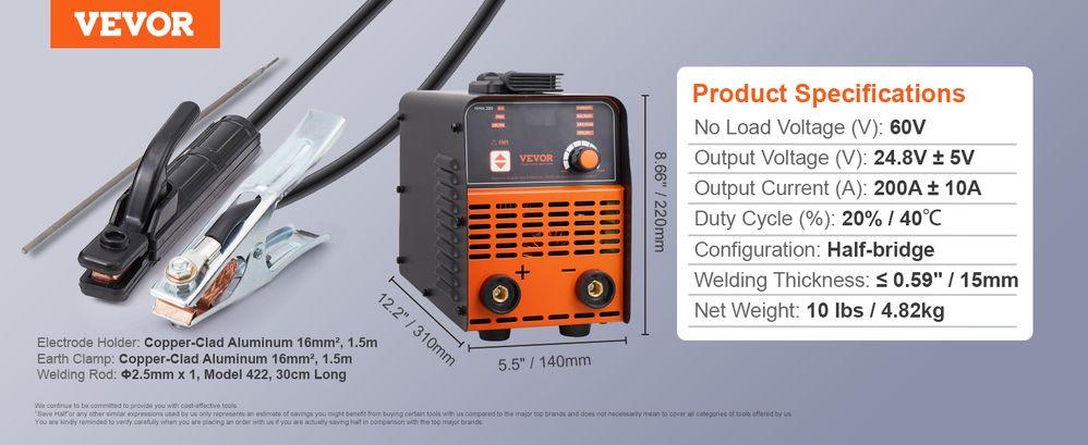VEVOR ARC Stick Welder 110/220V 120/160A 2in1 Lift TIG Welding Machine Start