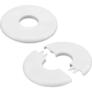 2pcs Round Wall Split Flange, 29mm Buckle Design Self-Adhesive Faucet Escutcheon Plate ABS Pipe Flange Cover for Faucet Bathroom Kitchen Toilet White