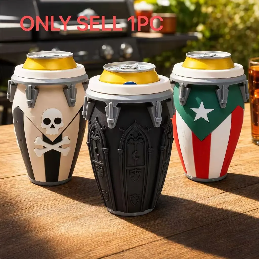 Halloween Skull Conga Style Can Holder, 3D Printed 12oz Can Stand, Portable Drink Carrier, Unique Beverage Rack, Perfect for Parties and Gifts