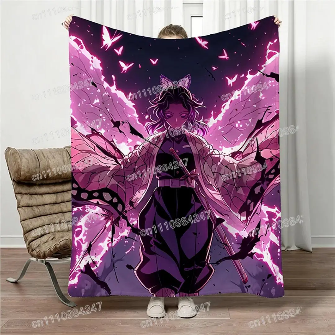 Hot Anime 2026 Hot D-Demon S-Slayer Shinobu Kocho Blanket Anime Print Soft Throw Blanket Family Parent-child Nap Blanket for Bed Couch Office Cozy Vibes, Holiday Gift, Must-Have, Book Lover, Comfortable Throw, Warm Blanket, Fantasy Fans, Winter Decor, Gif