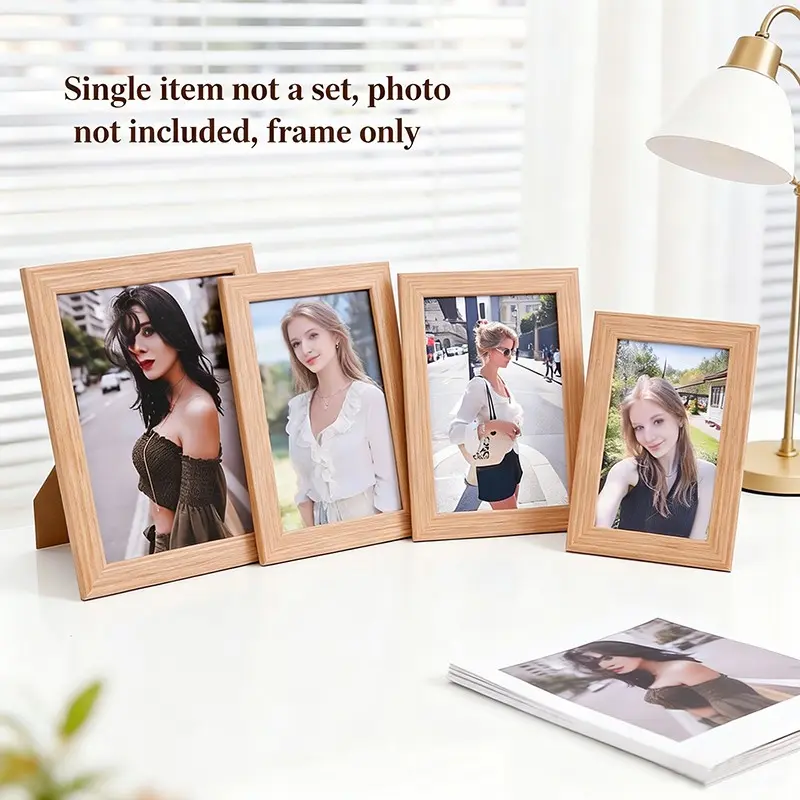 Vintage Wood Grain Rectangular Photo Frame, Desktop Vertical Decorative Picture Frame, Style Home Décor Gift, Only Frame No Photo Included