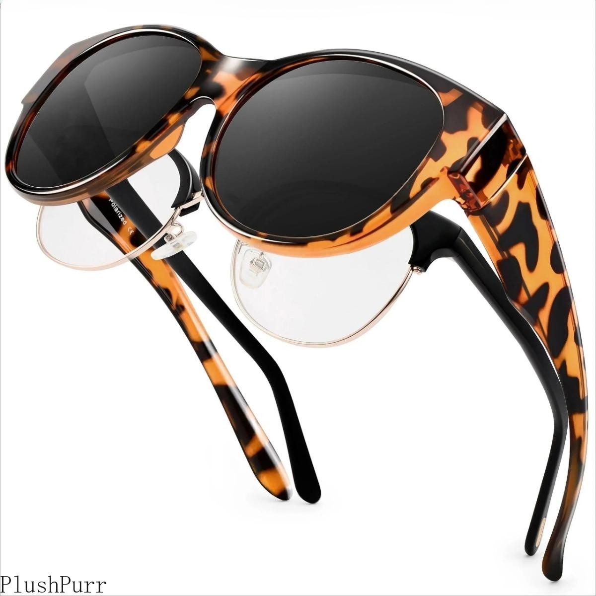 Polarized Fit Over Sunglasses for Women Men, Lightweight UV400 Protection Anti Glare Wrap Around Sun Glasses, Wear Over Prescription Glasses for Driving Travel Outdoor