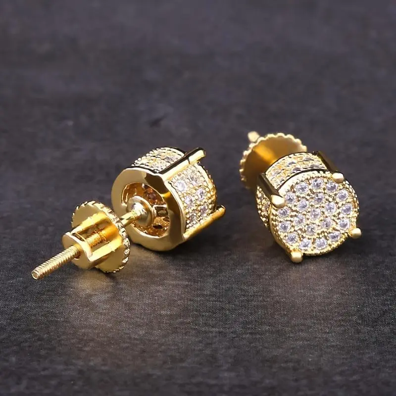 2 PCS Moissanite Cylinder Earrings With Screw Back 8mm 3 Carat S925 Sterling Silver Made For You, Wedding, Birthday, Anniversary, New Year Gift, Mother's Day Gift, Hip Hop Pretty Studs