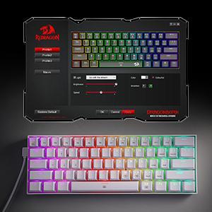 Redragon K630 Dragonborn 60% Wired RGB Gaming Keyboard, 61 Keys Compact Mechanical Keyboard with Linear Red Switch, Pro Driver Support