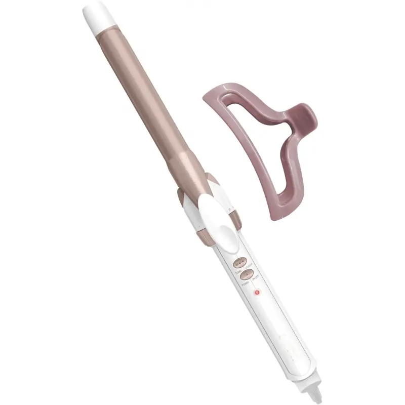 Double Ceramic ¾-Inch Curling Iron with Claw Clip, ¾-Inch Barrel Creates Tight Curls, Hair Curler for Use on Short, Medium, & Long Hair, White/Rose Gold, Curly Hair