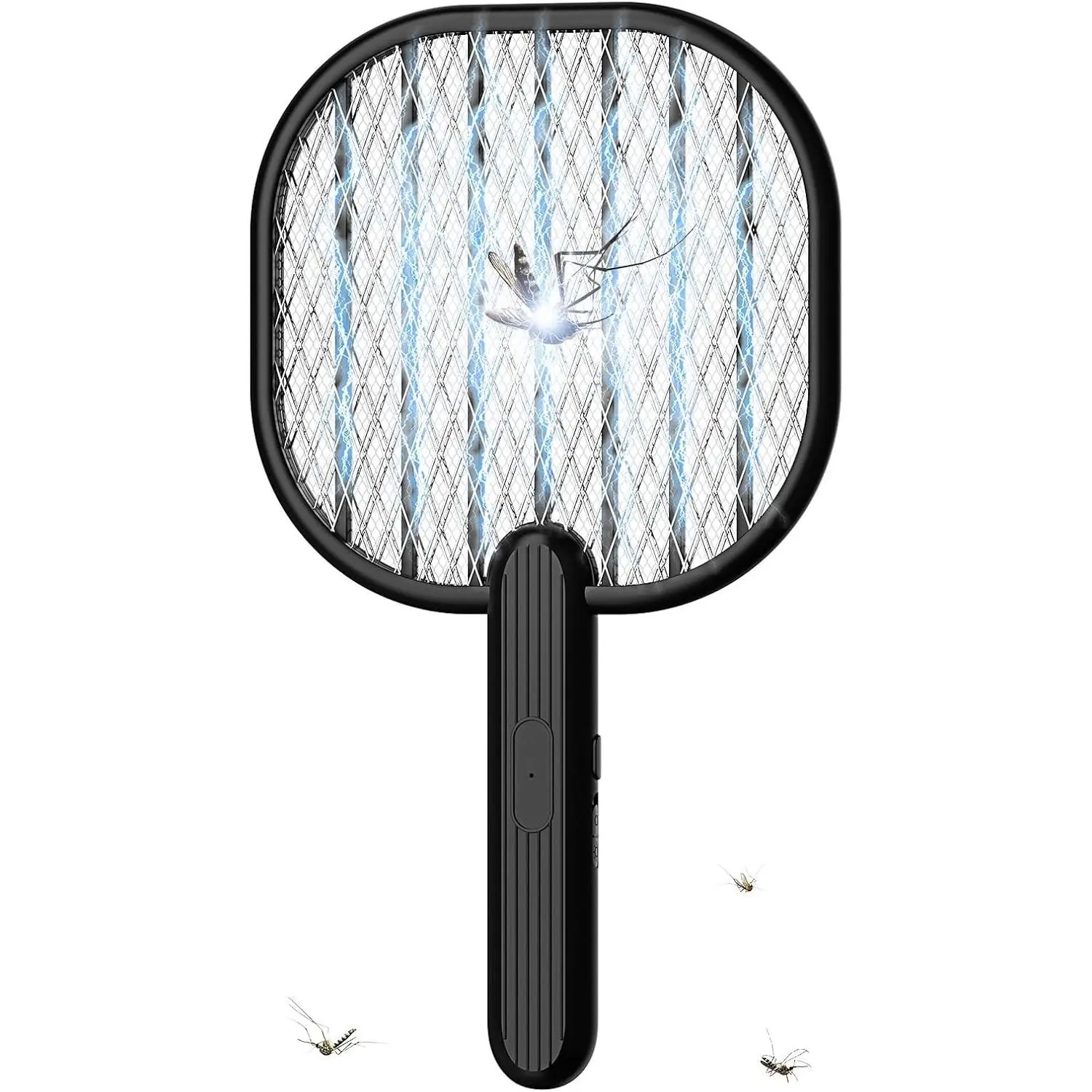 Electric Fly Swatter 3500V Bug Zapper with 5-Layer Protection Grid, Battery Powered Handheld Fly Zapper for Home Kitchen Backyard Indoor/Outdoor Use (2 AA Batteries Not Included)