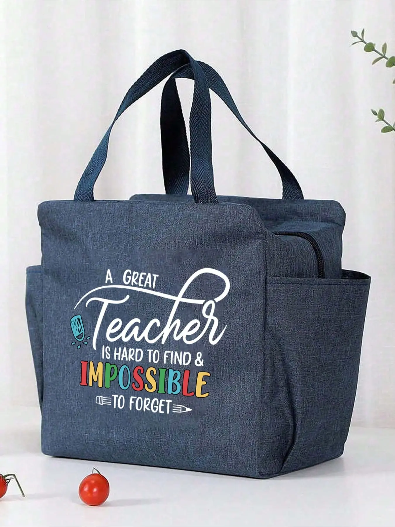 1 Piece Teacher’s Day Gift Cosmetic Bag, Portable Storage Pouch for Lipsticks & Powder Puffs, Foldable Lunch Bag, Skincare Organizer, Bathroom Storage Bag, Jewelry Holder, Lightweight Sunscreen Pouch, Lip Gloss & Makeup Container, Beach Carryall Tote