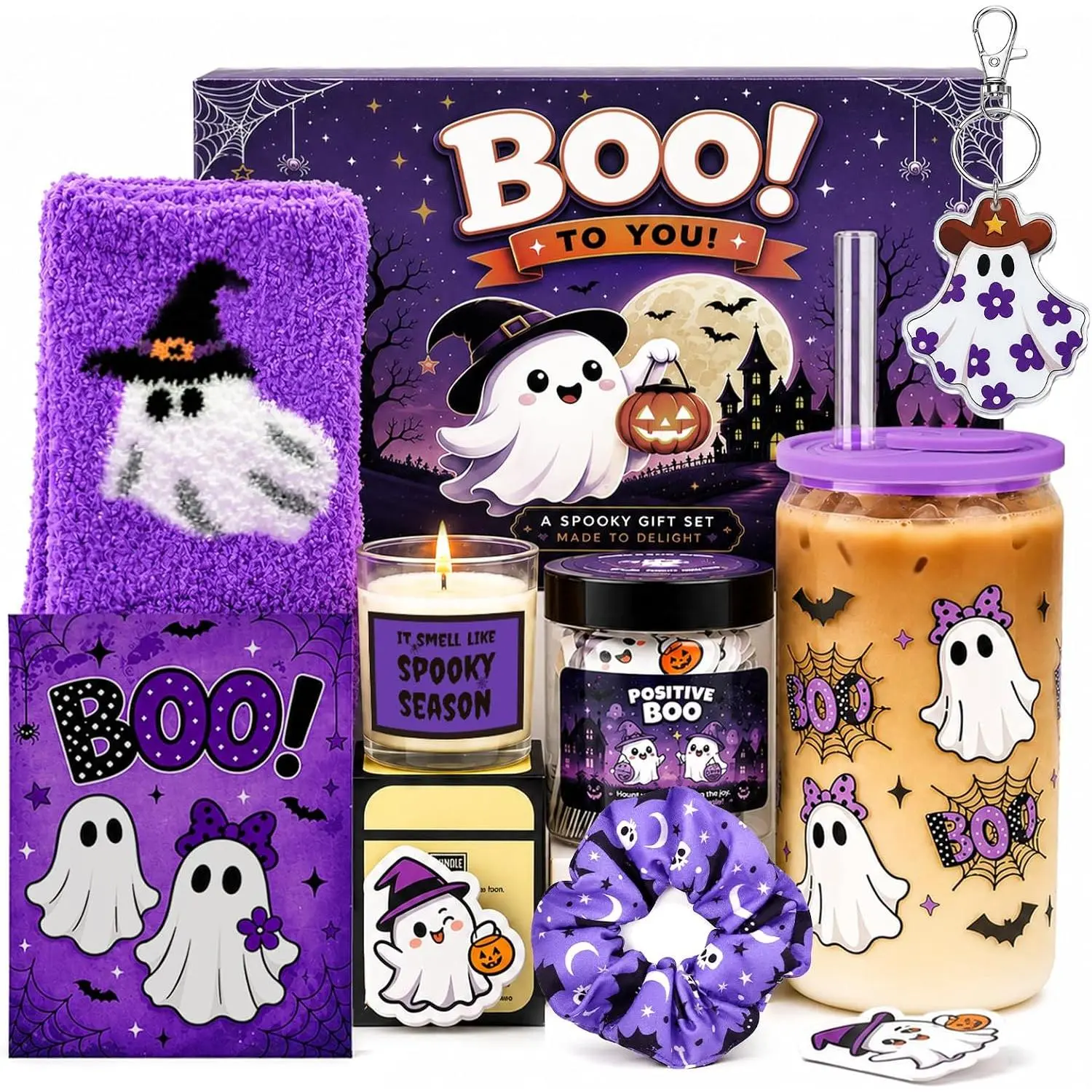 Boo Basket Stuffers for Women Teens Girls, Halloween Gifts Basket | Spooky Basket Stuffers Ideas