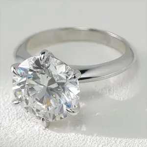 5.0-carat Moissanite ring Engagement Ring Affordable Luxury Classic 6 Prong Solitaire  Sparkly Diamond Alternative