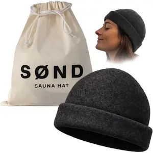 Sauna Hat for Men & Women - Merino Wool Heat Insulation & Hair Protection - Wool Sauna Cap & Banya Hat - Sauna Accessory - Beanie Style - Dark Grey