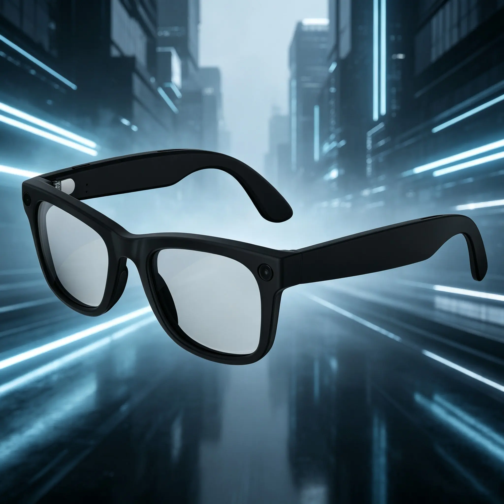 Wearable camera audio glasses, 8MP camera, video recording and storage with 2GB memory, AI translation, Bluetooth wireless calling and music, IP6 waterproof, comes with two pairs of replacement lenses.