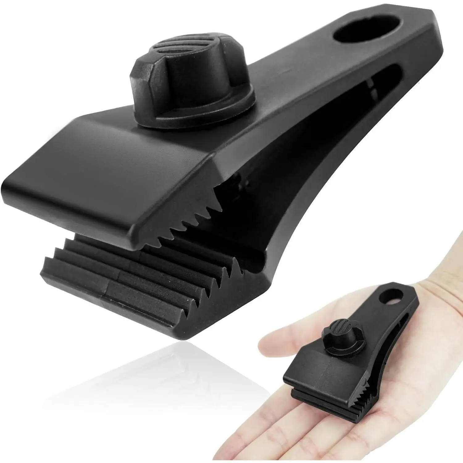 30PCS Upgrade Large Tarp Clips Heavy Duty Lock Grip Tarp Clamps Thumb Screw Tent Clamps with 100 Pcs Zip Cable Ties for Swimming Pool Cover Awnings Outdoor Camping Caravan Canopies Car Covers