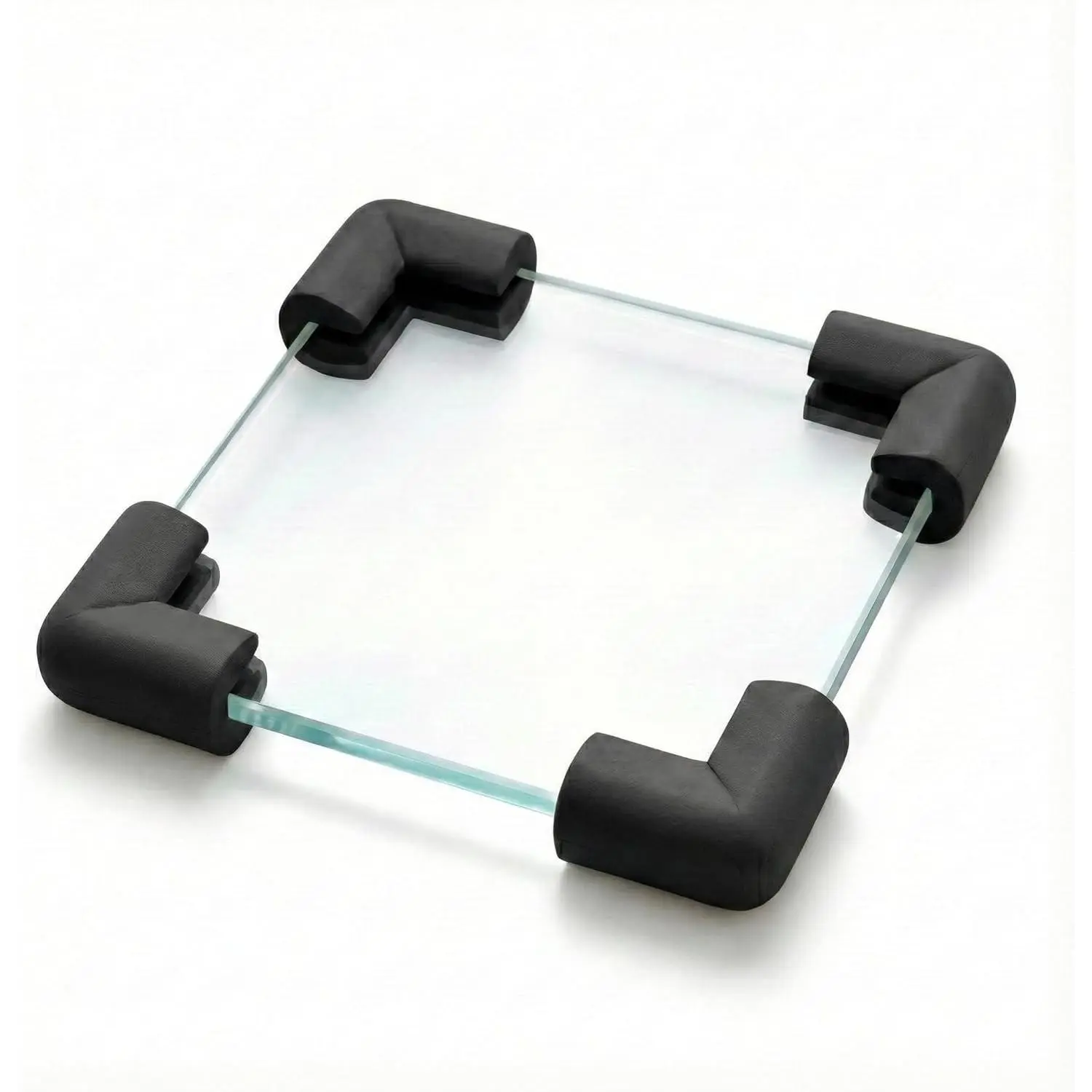 4 pcs Baby Furniture Corner Safety Bumper Security Table Desk Corner Edge U Type Protector Guard Cushion Softener (Black)(Gift)