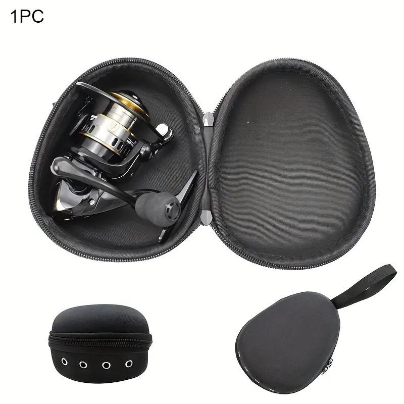 Portable EVA Fishing Reel Bag Protective Case Cover for Drum/Spinning/Raft Reel Fishing Pouch Bag Fishing Additions, Hard Protective Travel Case
