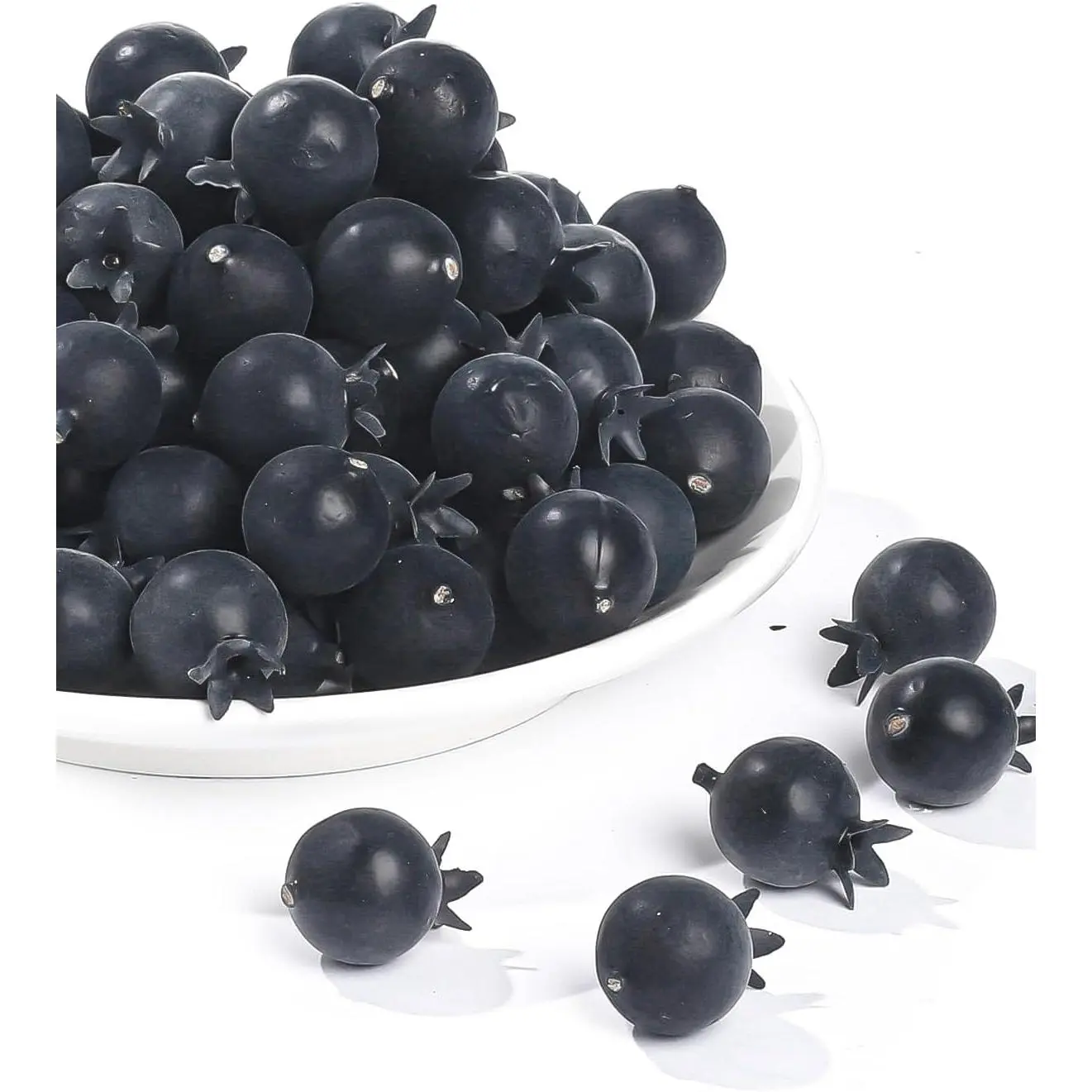 100 Pieces Artificial Blueberries Realistic Blueberry Foam Fake Fruit for Home Decoration Party Ornament Photography Prop