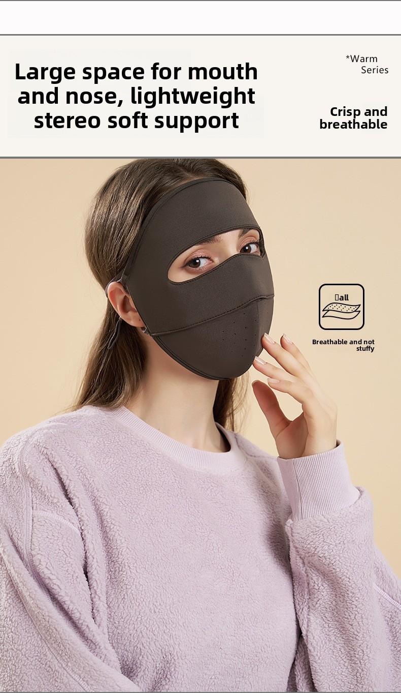 New fish bone warm mask, cold and windproof in autumn and winter, outdoor full face cycling mask, velvet warm mask