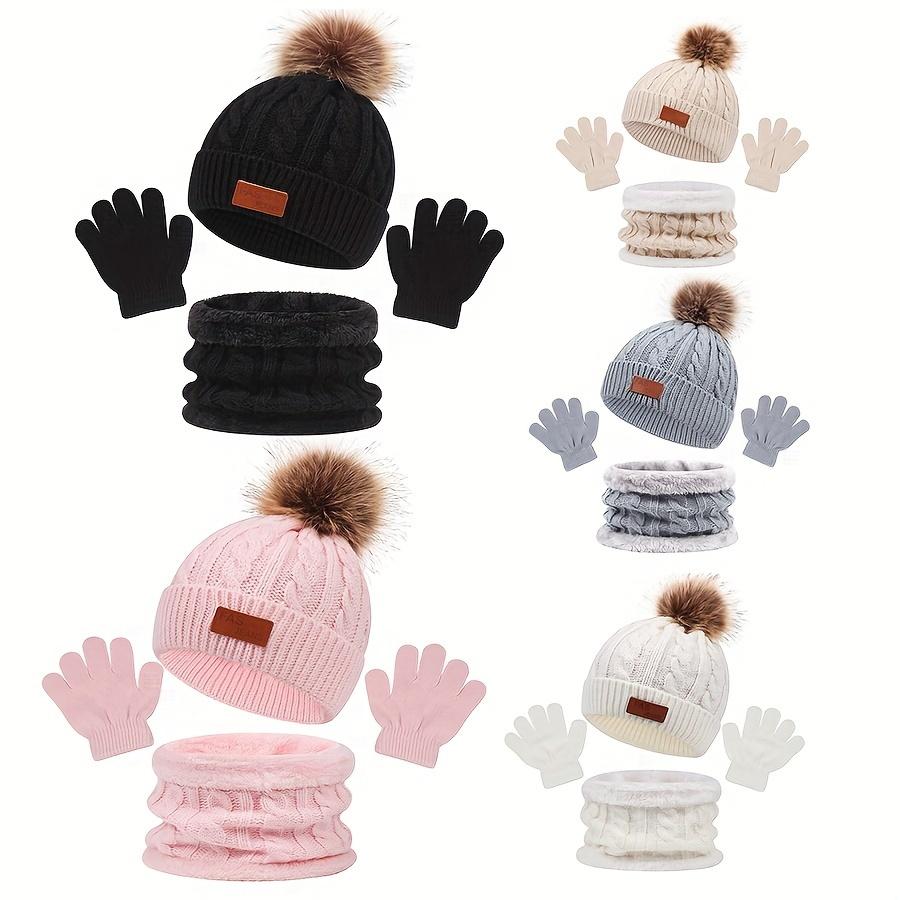 NewNewBoys' Stretchy Knit Beanie Hat with Ear Flaps & Pom-Pom - Soft Warm Winter Hat, Mixed Colors, Letter Print, Hand Washable for Fall/Winter Casual Wear, Thanksgiving & Everyday Use, Winter Hat, Playful Design, Soft Texture