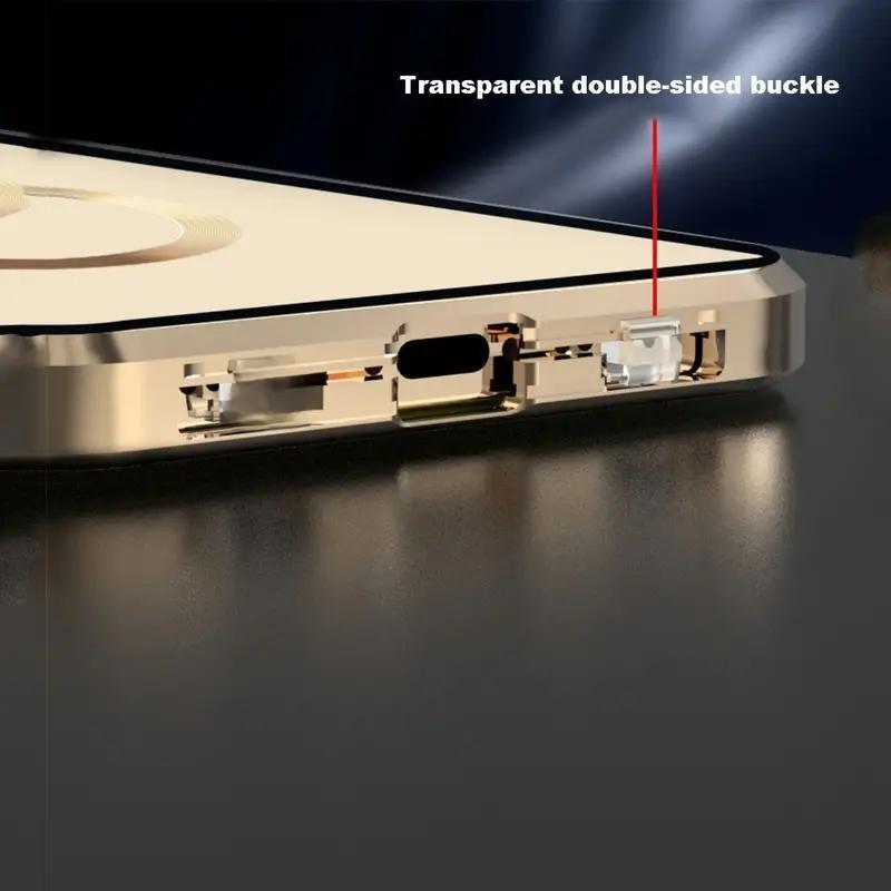 2-In-1 Magnetic Privacy Phone Case with Anti-Spy Screen Protection and Full Metal Bumper, Compatible with iPhone 16/15/14/13/12 Pro Max Plus Series