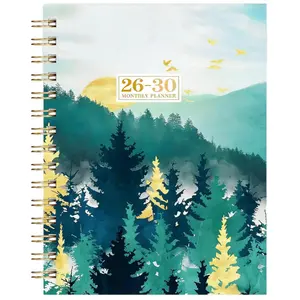2026-2030 Monthly Planner/Calendar - January 2026 to December 2030, 5-Year Monthly Planner, Forest Colorful Trees Themed Cover Notebook, Yearly Calendar Planning, Monthly Tabs, 60-Month Calendar, 5.5 x 8.3 inches, Thick Paper, Elastic Cover, Durable Doubl