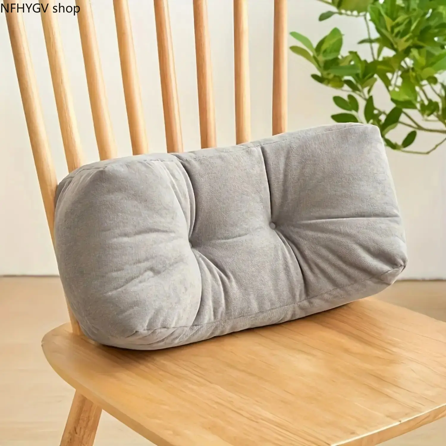 Ergonomic Lumbar Pillow With Soft Memory Foam Core, Adjustable Strap Back Support Cushion, Woven Fabric Rest Accessory For Office Chair Travel Commutes Home Seating And Study Space Comfort Layout Use