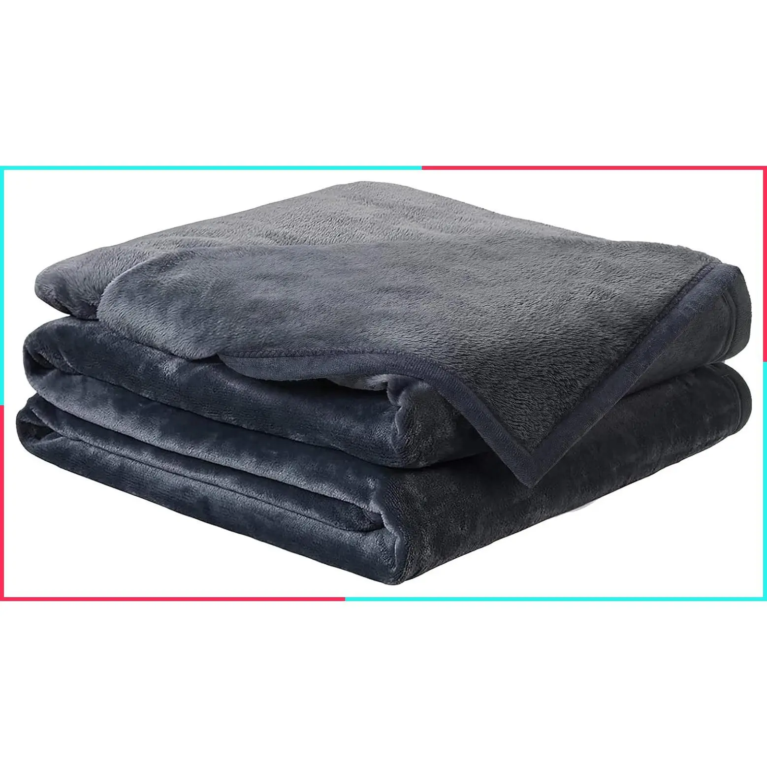 Soft Lightweight Queen Size Fleece Blanket, Dark Grey 90x90 inches, Breathable Cozy Plush Flannel Warm Fabric, Anti-Static, Machine Washable for Bed, Couch, Sofa