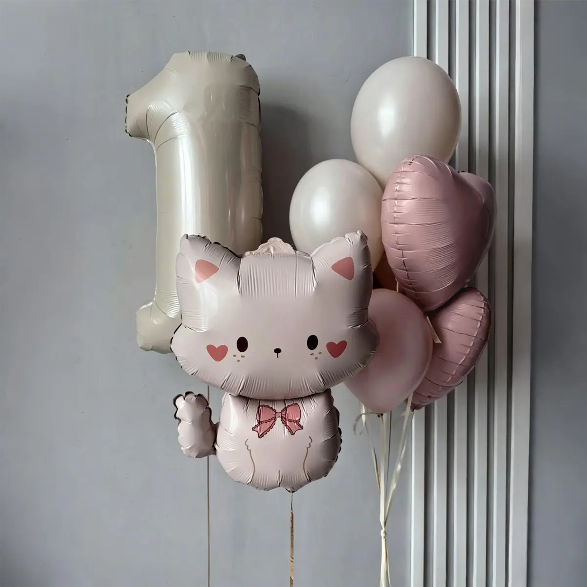 Cartoon Cat Balloon Milk Number Heart, Perfect for Birthday Party Decorations, Anniversary Celebrations, Festive Event Enhancements