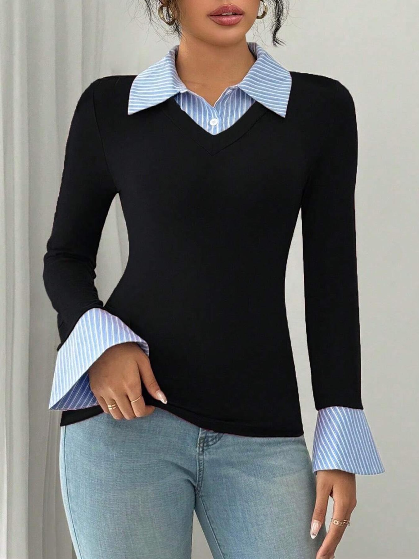 Women's Long Sleeve Slim Fit Knit Top, Elegant Spring Summer Fashion, Perfect for Daily Wear, Stylish and Comfortable Women's Clothing