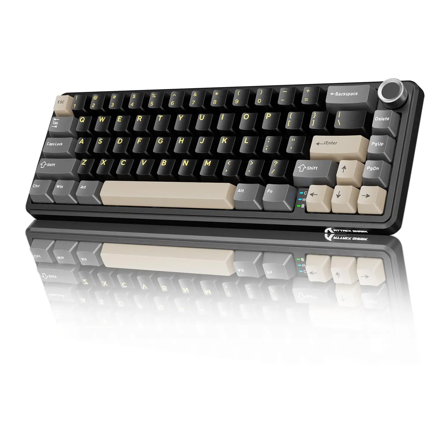 ATTACK SHARK X66 65% Wireless Mechanical Keyboard, 66 Keys Gasket Hot Swap RGB Gaming Keyboard, BT/2.4G/USB-C, Linear Switch, PBT Keycaps